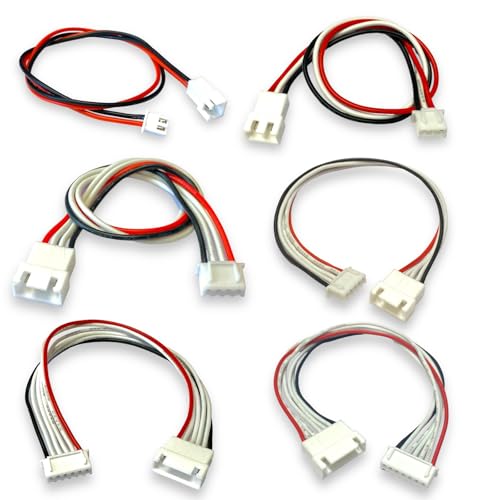 VUNIVERSUM 5X Stück JST-XH Premium 2S 3S 4S 5S 6S je 50cm 24AWG Balancerkabel Balancer Kabel Set Verlängerung Ladekabel XH Stecker auf Buchse Adapterkabel für Lipo Akku Modellbau Copter von VUNIVERSUM