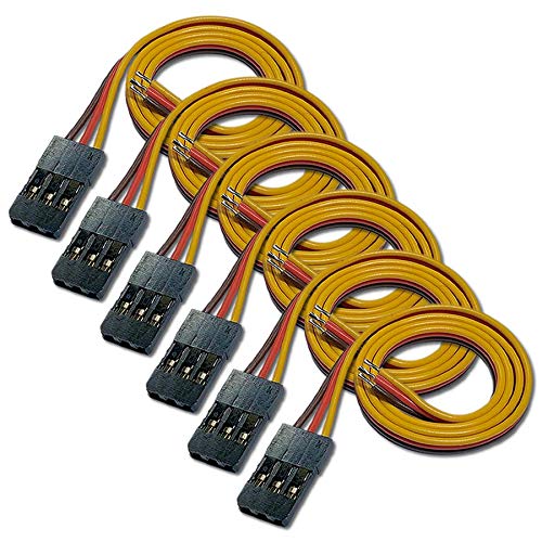 VUNIVERSUM 6 Stück 30cm Premium Servo Kabel Servokabel mit JR Graupner Kompatibel Stecker Enden 3mm verzinnt 300mm 26AWG 3PIN Stecker von Mr. Stecker Modellbau® von VUNIVERSUM