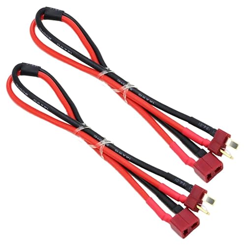 VUNIVERSUM 2X Stück Premium Verlängerung T-Dean Stecker Male auf Buchse Female Hochstrom Goldstecker Adapterkabel 30cm 14AWG Kupplung für Lipo Akku Batterie von Mr.Stecker Modellbau® von VUNIVERSUM