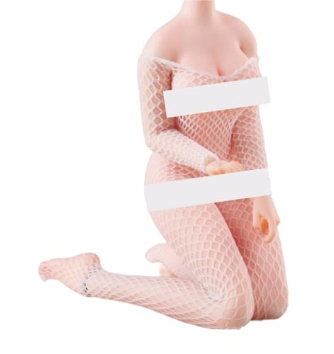 VUSLB 1/12 Scale Female Clothes,Female Fishnet Bodysuit Large Mesh Jumpsuit Clothing for 6inch Action Figure Body (White) von VUSLB