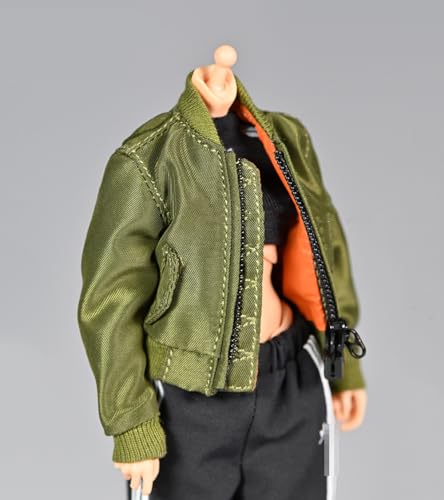 VUSLB 1/12 Scale Female Clothes,Female Flying Jacket Coat Tight Pants Leggings Outfit Clothing for 6inch Action Figure Body (1pc Green Jacket) von VUSLB