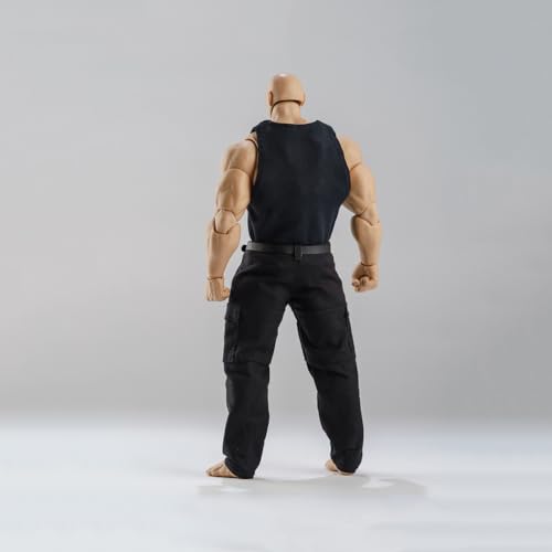 VUSLB 1/12 Scale Male Clothes,Male Tank Tops and Work Pants Clothes Vest Trousers Clothing for 6inch Strong Muscular Action Figure (Black Vest&Black Pant) von VUSLB