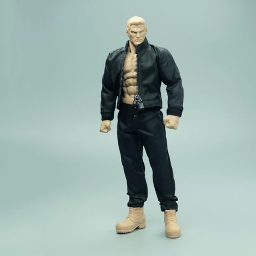 VUSLB 1/12 Scale Male Jumpsuit Bodysuit Jacket Coat Pants Trousers Clothes for 6inch Muscular VTOYS GWToys Action Figure Body von VUSLB