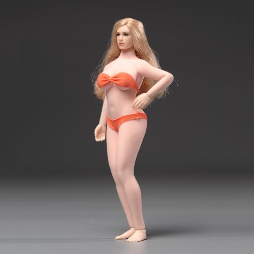 VUSLB 1/12 Scale weiblich ActionFigurn 6inch Super-Flexible Slightly Fat Pale Skin Large Bust ActionFigurn Doll Collection Model with Kopf (Pale Skin) von VUSLB