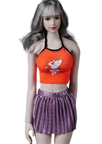 VUSLB 1/6 Scale 12 Inches weiblich Figure Doll, Handmade Dress Costume, Outfit for , JIAOU Action Figure CM190(Orange) von VUSLB