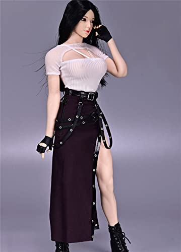 VUSLB 1/6 Scale 12 Inches weiblich Figure Doll, Handmade Punk Costume, Top+Skirt Outfit Set for , JIAOU Action Figure CM198(White) von VUSLB