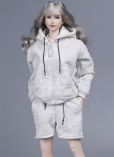 VUSLB 1/6 Scale 12 Inches weiblich Figure Doll, Handmade Sport Costume, Outfit Set for , JIAOU Action Figure CM119(Grey) von VUSLB