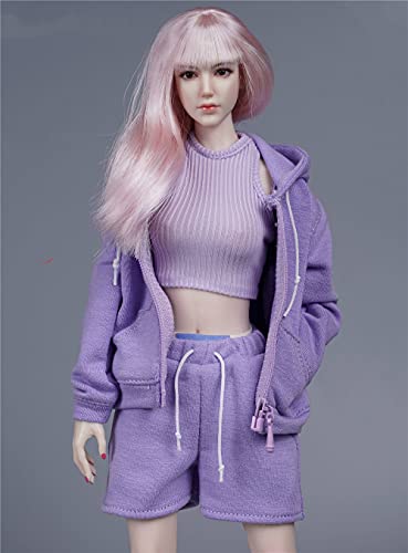 VUSLB 1/6 Scale 12 Inches weiblich Figure Doll, Handmade Sport Costume, Outfit Set for , JIAOU Action Figure CM119(Purple) von VUSLB