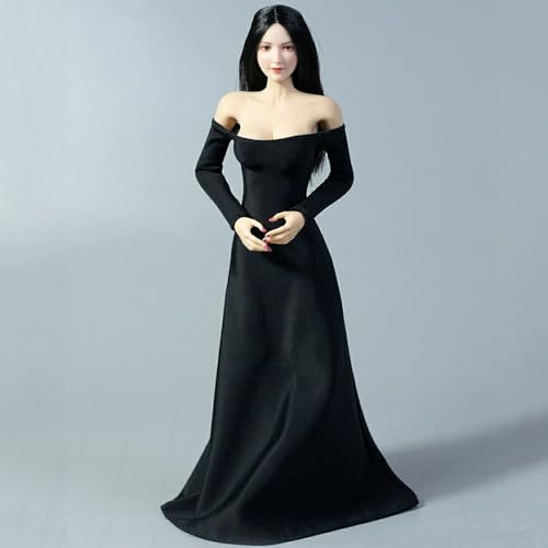 VUSLB 1/6 Scale Figur Doll Kleidung, Evening Gown Kleid, Outfit Costume for 12 inch weiblich ActionFigurn -Black von VUSLB