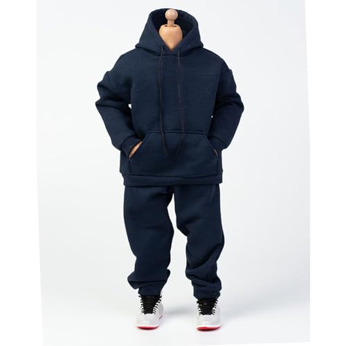 VUSLB 1/6 Scale Figur Doll Kleidung,Body Hoodie+Pants Costume for 12 inch Mann ActionFigurn -Navy Blue von VUSLB