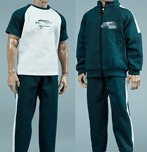 VUSLB 1/6 Scale Figure Doll Running Kleidung, T-Shirt+Coat+Pants Outfit Costume for 12 inch Male Action Figure MYF07-N067 von VUSLB