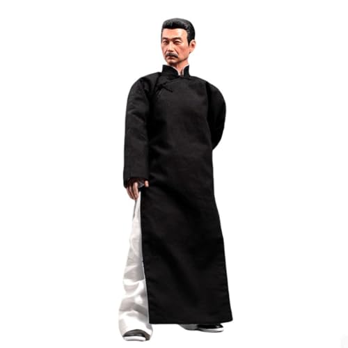 VUSLB 1/6 Scale Mann ActionFigurn Kopf&Body&Kleidung Set Miniature Figur Collectible 12inch Flexible Man's Models Chinese Celebrities Writer Zhou Shuren LuXun militär Durable Body(Black) von VUSLB