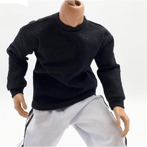 VUSLB 1/6 Scale Mann Figur Doll Kleidung Custom,Sweatshirt for 12inch Mann Dolls Figur Kleidung -Black von VUSLB