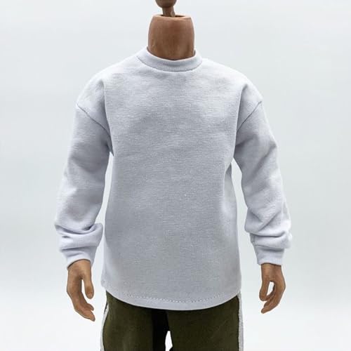 VUSLB 1/6 Scale Mann Figur Doll Kleidung Custom,Sweatshirt for 12inch Mann Dolls Figur Kleidung -White von VUSLB