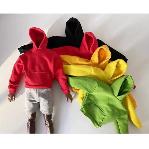 VUSLB 1/6 Scale Mann Figur Doll Kleidung Custom Hoodie,Sweatshirt for 12inch Mann Dolls Figur Kleidung -red von VUSLB