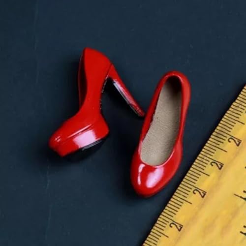 VUSLB 1/6 Scale weiblich ActionFigurn Schuhe Model Miniature Figur Collectible Girls High Heels Leather Schuhe weiblich Schuhe fit for 12inch PH TBL JO militär Doll Body(All Red) von VUSLB