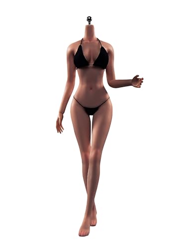 VUSLB 1/6 Scale weiblich Body,12inch Super Flexible Seamless weiblich Figur Body Makeup Version with Undetachable Feet Tall and Slender Miniature ActionFigurn (Copper Suntan Skin) von VUSLB