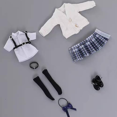 VUSLB 1/6 Scale weiblich Figur Kleidung, School Girl Suit Uniform Costume for 12 inch weiblich ActionFigurn -Short Sleeve B von VUSLB