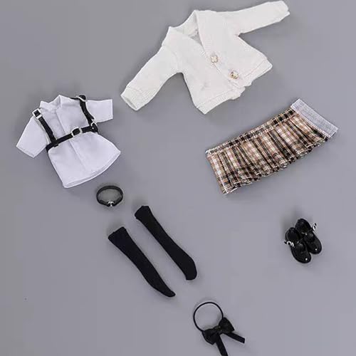 VUSLB 1/6 Scale weiblich Figur Kleidung, School Girl Suit Uniform Costume for 12 inch weiblich ActionFigurn -Short Sleeve D von VUSLB