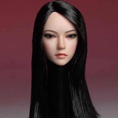 VUSLB 1/6 Scale weiblich Figur Kopf, Beauty Asian Girl Kopf Carved for 12 inch ActionFigurn Doll Colleciton-C von VUSLB