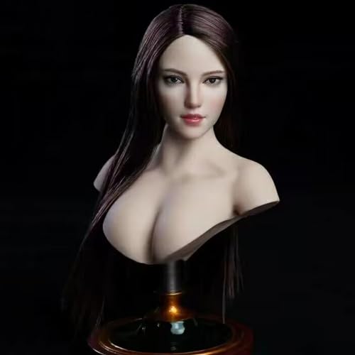 VUSLB 1/6 Scale weiblich Figur Kopf, Cosplay European Beauty Girl Kopf Carved for 12inch ActionFigurn Body Collection-C von VUSLB