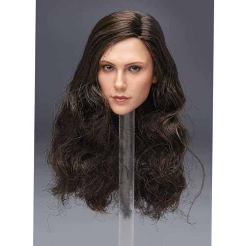 VUSLB 1/6 Scale weiblich Kopf,European Beauty Skin Planted Hair Kopf Carved for 12inch weiblich militär ActionFigurn Body Collection (Long Curls Hair) von VUSLB