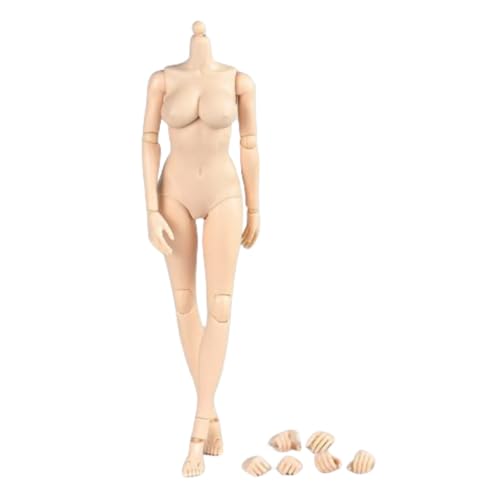 VUSLB 1/6 Scale weiblich militär Body Model 12inch Flexible Miniature ActionFigurn Body Doll Collection Plastic Model Figur (TQ0517 Pale Skin Giant Bust) von VUSLB