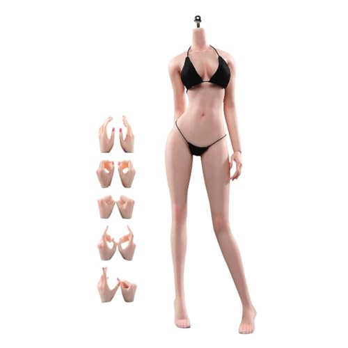 VUSLB ANT 1/6 Scale weiblich militär Body 12inch Super Flexible Seamless weiblich Miniature Tall and Slender ActionFigurn Body Makeup Version with Undetachable Feet(T303B Pale Skin) von VUSLB