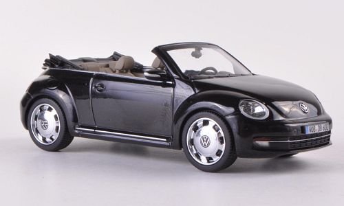 VW Beetle Cabriolet, metallic-schwarz, 2012, Modellauto, Fertigmodell, I-Schuco 1:43 von VW