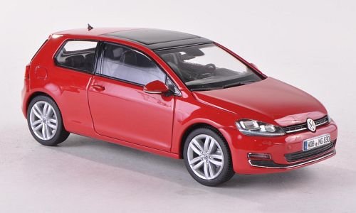 VW Golf VII, rot, 3-Türer , 2013, Modellauto, Fertigmodell, Herpa 1:43 von VW