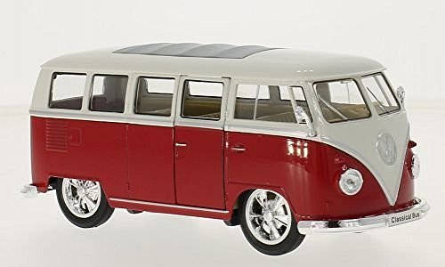 VW T1 Bus Low Rider, rot/Weiss, 1963, Modellauto, Fertigmodell, Welly 1:24 VW T1 Bus Low Rider, rot/Weiss, 1963, Modellauto, Fertigmodell, Welly 1:24 von VW