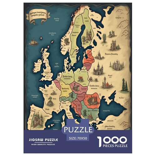 Karte von Europa Puzzle 1000 Teile Schwer Puzzle Spielzeug Pädagogisches Spiel Impossible Herausforderungsspielzeug Für Erwachsene Und Kinder in Bewährter 70x50cm/1000pcs Karte von Europa Puzzle 1000 Teile Schwer Puzzle Spielzeug Pädagogisches Spiel Impossible Herausforderungsspielzeug Für Erwachsene Und Kinder in Bewährter 70x50cm/1000pcs von VWENOLRIX