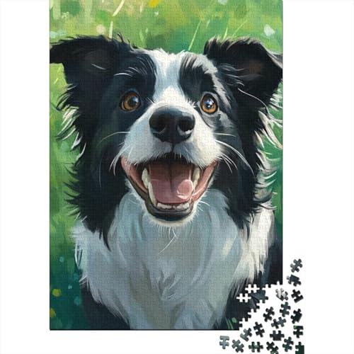 Border Collie Puzzle 1000 Teile Schwer Puzzle Spielzeug Lernspiel Impossible Herausforderungsspielzeug Für Erwachsene Und Kinder Ab 12 Jahren 1000pcs (75x50cm) von VYIPAXTOR