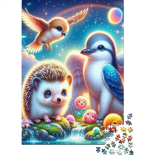 Cute Igel Puzzles 1000 Teile Schwer Puzzle Spielzeug Pädagogisches Spiel Impossible Herausforderungsspielzeug Für Erwachsene Und Kinder Ab 14 Jahren 1000pcs (75x50cm) von VYIPAXTOR