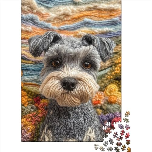 Schnauzer Puzzles 1000 Teile Schwer Puzzle Spielzeug Lernspiel Impossible Herausforderungsspielzeug Für Erwachsene Und Kinder Ab 12 Jahren 1000pcs (75x50cm) von VYIPAXTOR