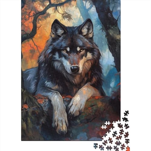 Wolf Puzzle 1000 Teile Schwer Puzzle Spielzeug Pädagogisches Spiel Impossible Herausforderungsspielzeug Für Erwachsene Kinder 1000pcs (75x50cm) von VYIPAXTOR