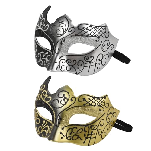 VYNYJOAN Venezianische Maske, Kostüm, halbe Gesichtsmaske, 2 Stück von VYNYJOAN