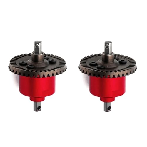 2 Stück All Metal Front Rear Differential, for Traxxas Slash 4X4 VXL Stampede Rustler Remo HQ727 1/10 RC Car Upgrade Teile(Color:Red) von VYUHAksZ