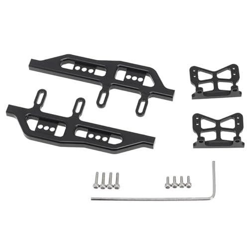 VYUHAksZ 1:24 Aluminiumlegierung Maßstab Modell Auto Teile Metall Seitenpedale Rahmenpedal 1 Satz, for Axial SCX24 90081 1/24 RC Auto Upgrade Teile (Color : Black) von VYUHAksZ