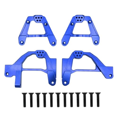 VYUHAksZ 4-teiliges Metall-Stoßdämpfer-Halterungsset vorne und hinten, for Axial SCX6 AXI05000 1/6 RC Crawler Toys Car Upgrade Part Zubehör (Color : Blue) von VYUHAksZ