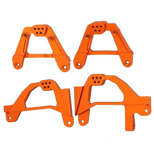 VYUHAksZ 4-teiliges Metall-Stoßdämpfer-Halterungsset vorne und hinten, for Axial SCX6 AXI05000 1/6 RC Crawler Toys Car Upgrade Part Zubehör (Color : Orange) von VYUHAksZ