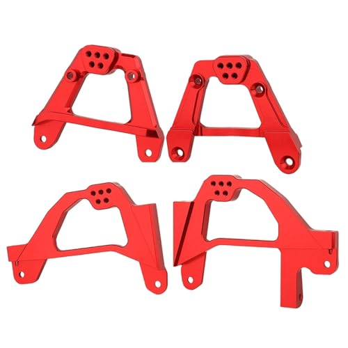 VYUHAksZ 4-teiliges Metall-Stoßdämpfer-Halterungsset vorne und hinten, for Axial SCX6 AXI05000 1/6 RC Crawler Toys Car Upgrade Part Zubehör (Color : Red) von VYUHAksZ