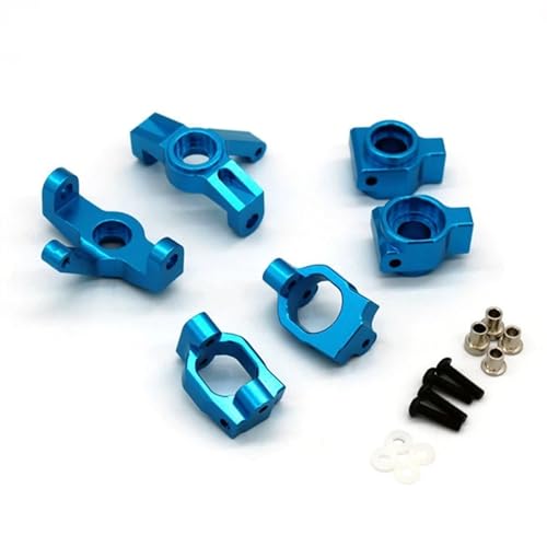 VYUHAksZ Metall-Lenkblöcke C-Hubs Hinterradträger-Set, for Wltoys 104072 104001 104002 1/10 RC Car Upgrades Teile(Blue) von VYUHAksZ