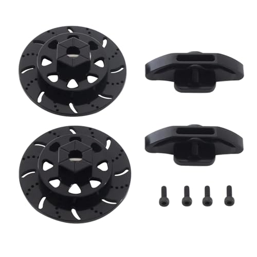 VYUHAksZ Metallchassis-Aufhängungsglieder Hinterer Längslenker 12 mm Sechskant-Bremsscheibe 17 Zähne Ritzel, for 1/10 for Axial RBX10 for Ryft Rock Bouncer Part (Color : Brake Disc 2 Sets BK) von VYUHAksZ