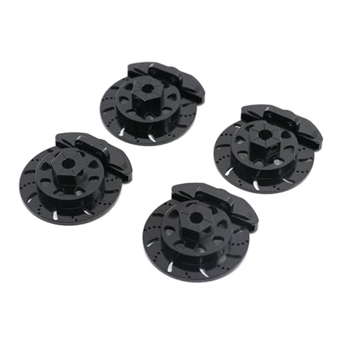 VYUHAksZ Metallchassis-Aufhängungsglieder Hinterer Längslenker 12 mm Sechskant-Bremsscheibe 17 Zähne Ritzel, for 1/10 for Axial RBX10 for Ryft Rock Bouncer Part (Color : Brake Disc 4 Sets BK) von VYUHAksZ