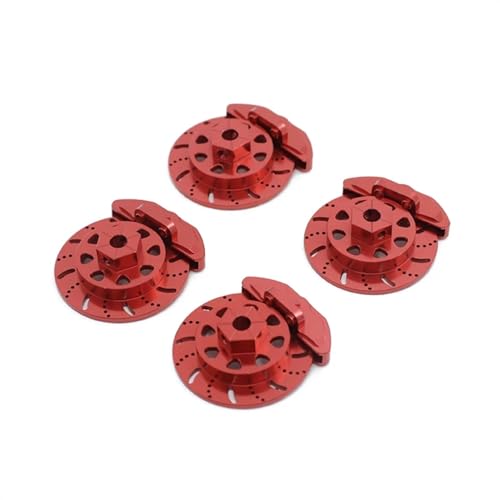 VYUHAksZ Metallchassis-Aufhängungsglieder Hinterer Längslenker 12 mm Sechskant-Bremsscheibe 17 Zähne Ritzel, for 1/10 for Axial RBX10 for Ryft Rock Bouncer Part (Color : Brake Disc 4 Sets RD) von VYUHAksZ