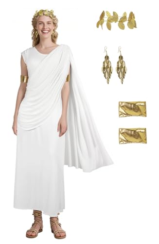 VZQI Freiheitsstatue-Kleid, Halloween, römische Damenkostüm, Erwachsenenkostüm, patriotisches Cosplay, mit Kopfschmuck, Weiss/opulenter Garten, XXL VZQI Freiheitsstatue-Kleid, Halloween, römische Damenkostüm, Erwachsenenkostüm, patriotisches Cosplay, mit Kopfschmuck, Weiss/opulenter Garten, XXL von VZQI