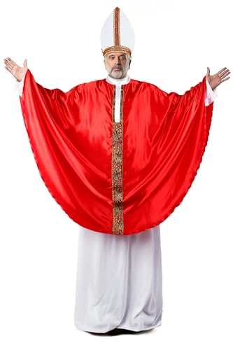 VZQI Papstkostüm für Herren, Bischofskostüm, Papsthut, Erwachsene, L VZQI Papstkostüm für Herren, Bischofskostüm, Papsthut, Erwachsene, L von VZQI