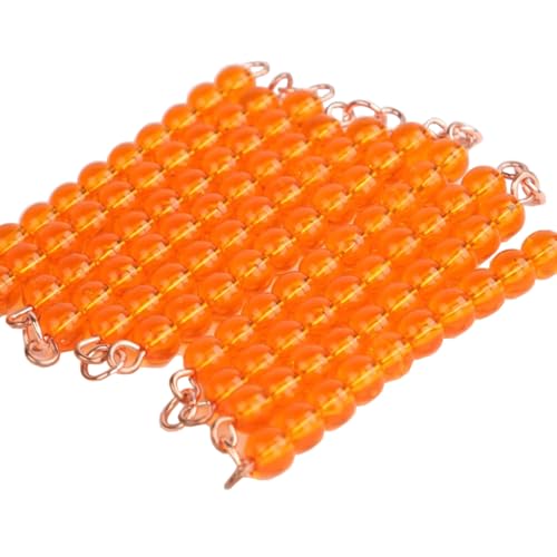 VZZCGJVT Montessori 100/1000 goldene Perlen-Ketten, Mathe-Perlen-Spielzeug-Materialien für Kleinkinder-Kinder,Hundreds of Beads Chain von VZZCGJVT