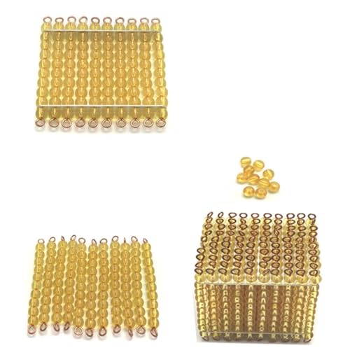 VZZCGJVT Montessori Gold Perlen Dezimalsystem,Golden Math Bead Material von VZZCGJVT